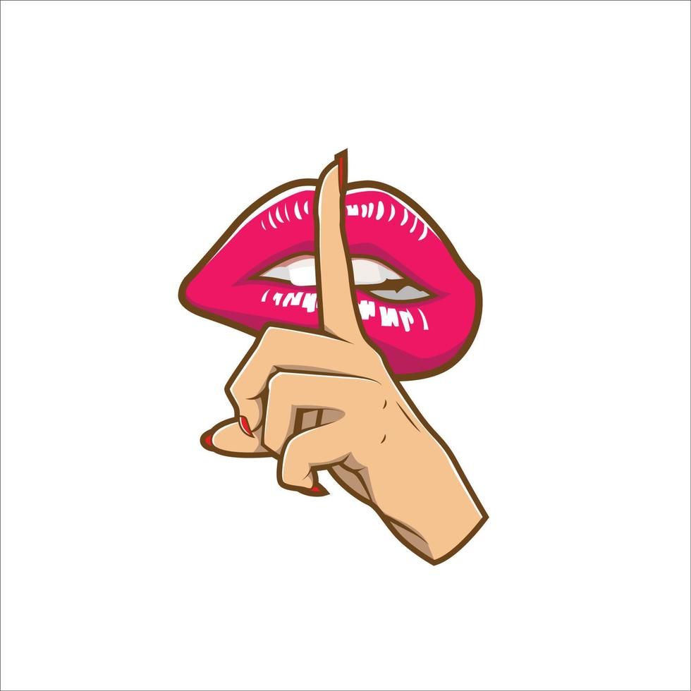 lip and hand vector illustration design