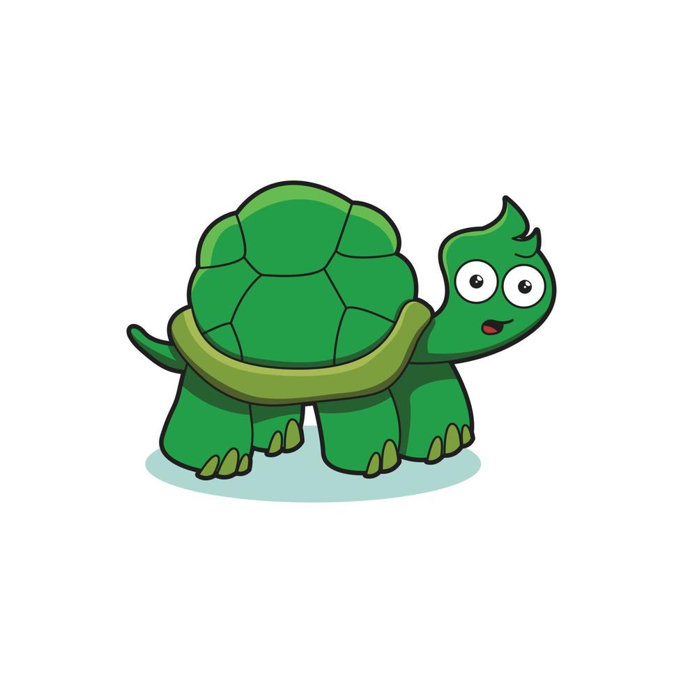 Diseño lindo del ejemplo del vector de la mascota de la historieta de la tortuga