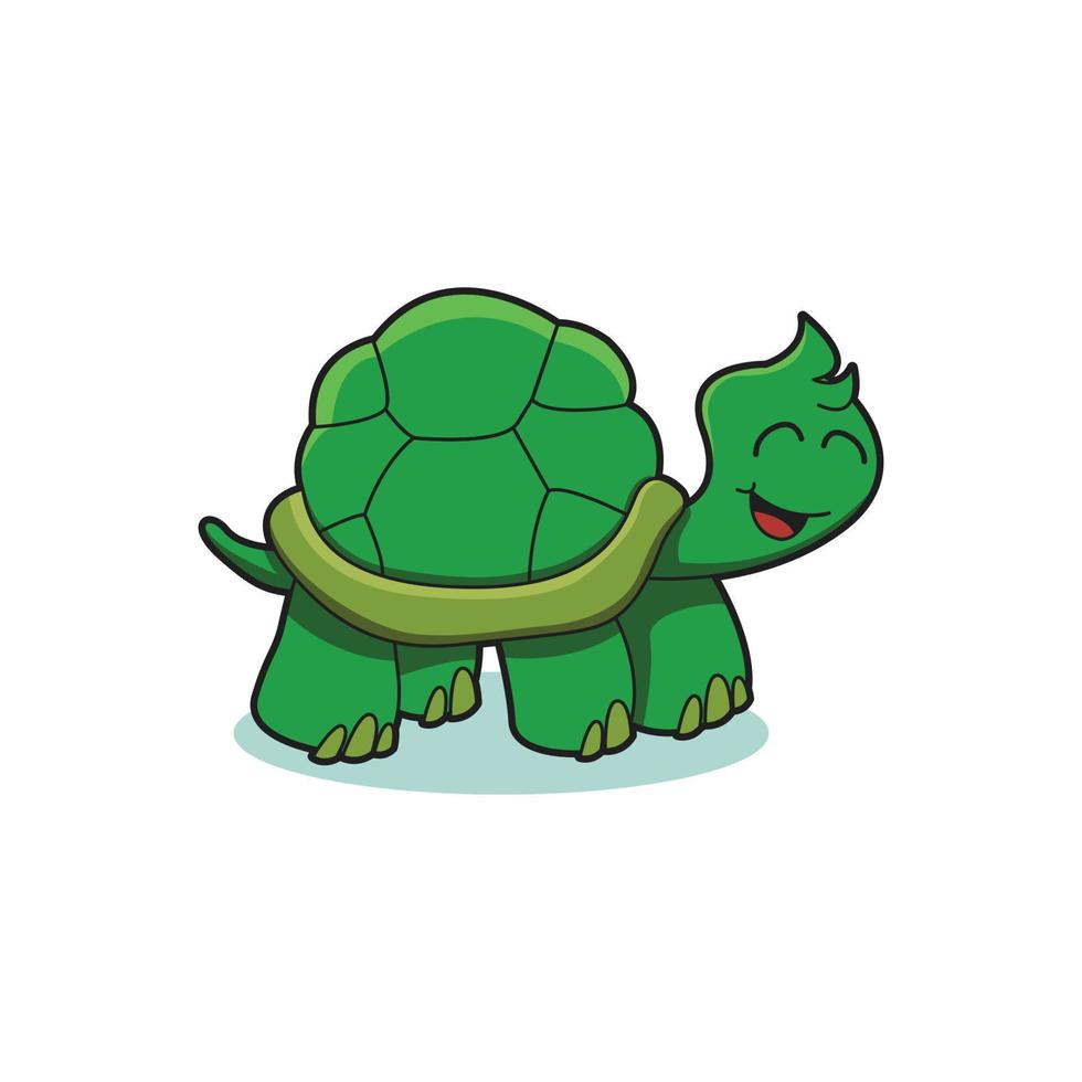 Diseño lindo del ejemplo del vector de la mascota de la historieta de la tortuga