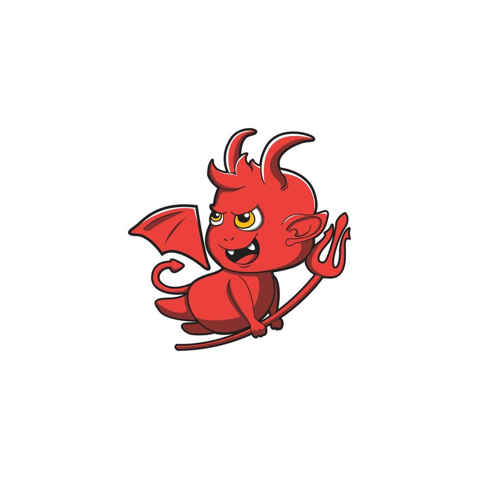 demon cute vector design, mascot character illustration design