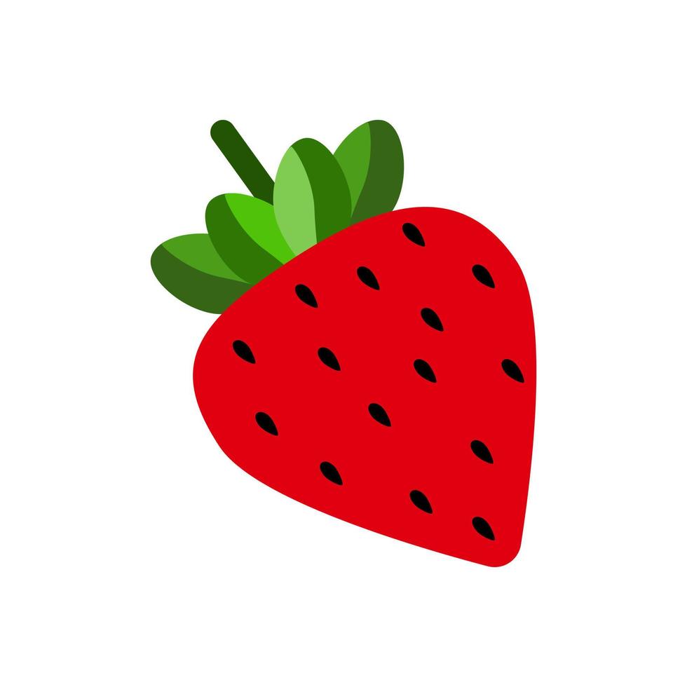 Cute Strawberry Cartoon Mascot on white background. vector