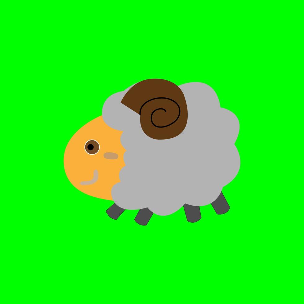 sheep graphic vector illustration and green background, for wallpaper