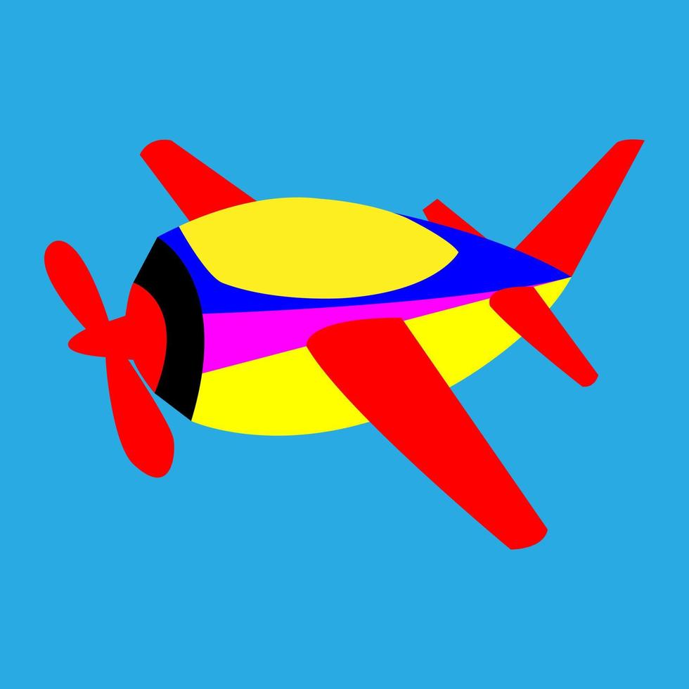ilustración de vector gráfico de avión y fondo azul cielo, para símbolos y caracteres