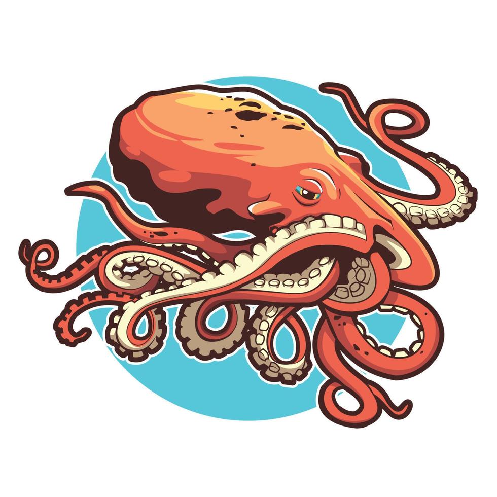 diseño de ilustración de vector de pulpo bueno para diseño de camiseta