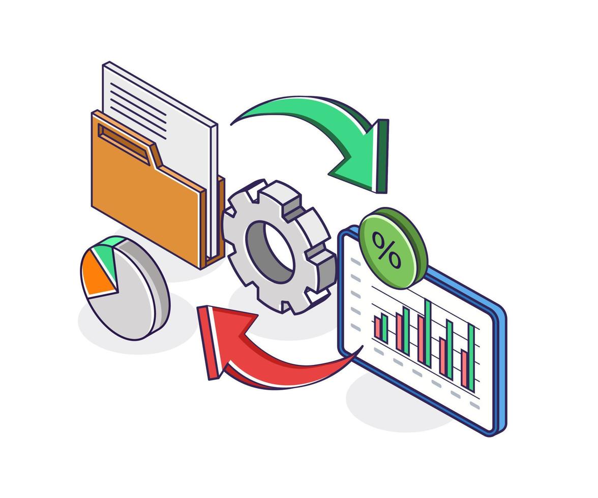 proceso de ronda de transferencia de análisis de datos de correo electrónico vector