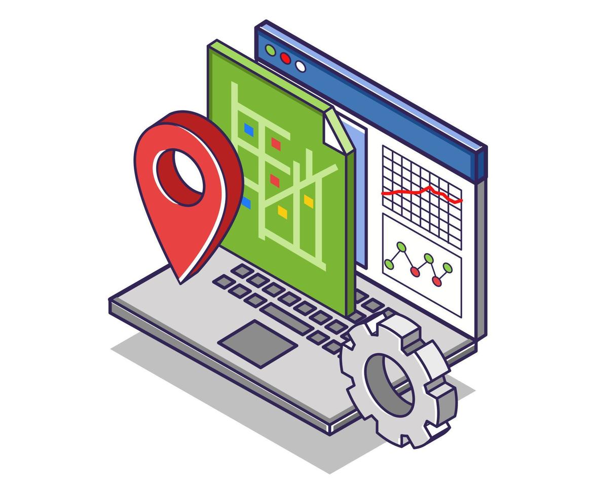 Analysis of location map data with the application vector