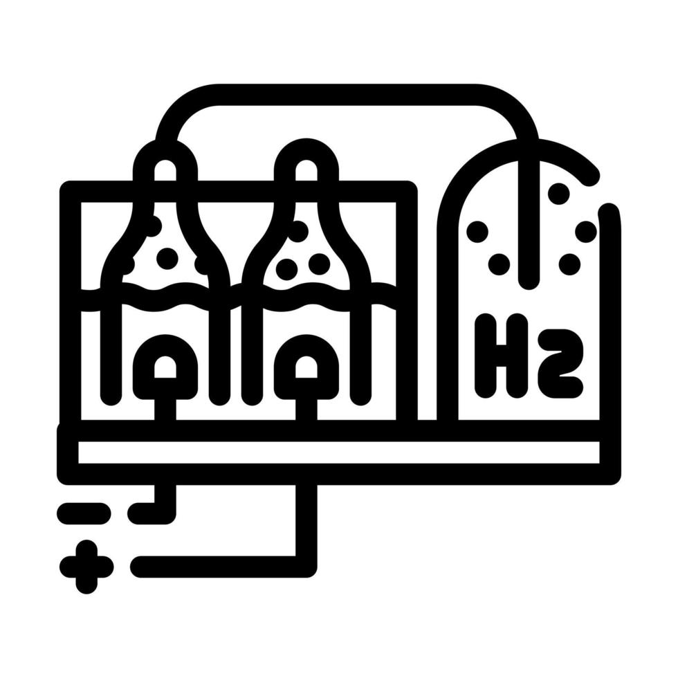 hydrogen production process line icon vector illustration