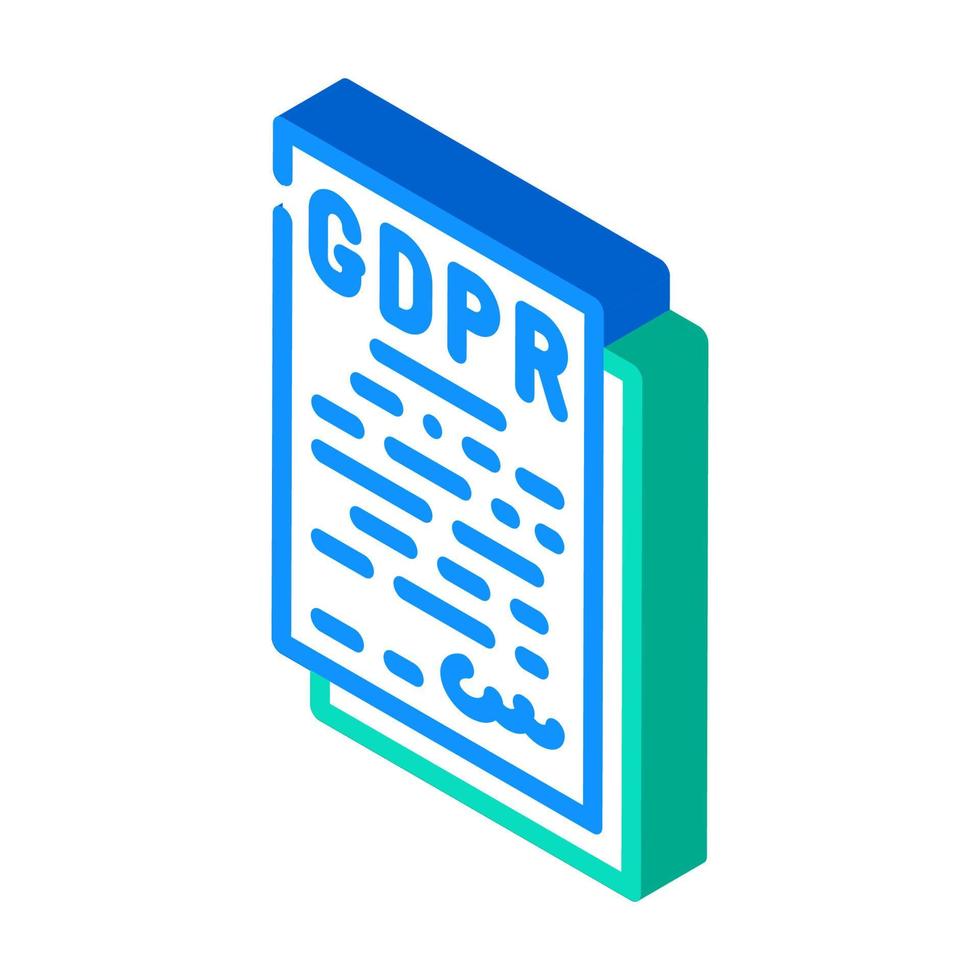 gdpr regulación general de protección de datos en la unión europea icono isométrico ilustración vectorial vector