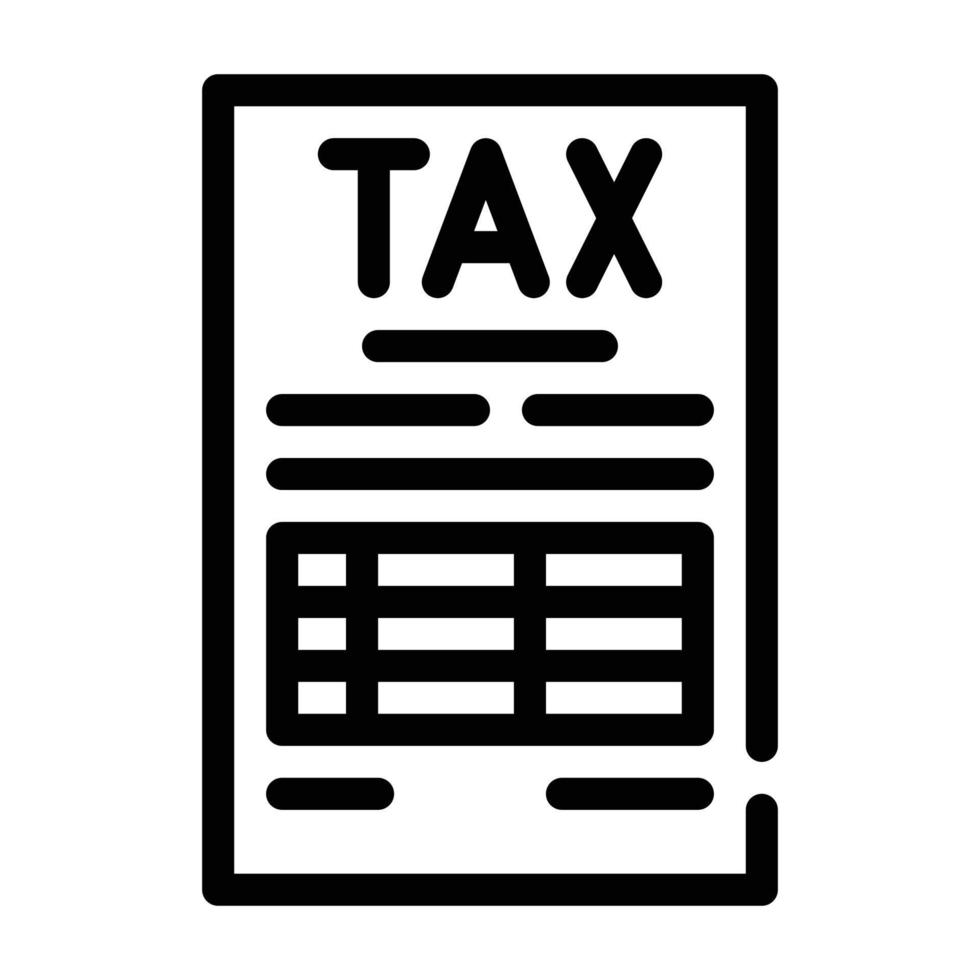 tax document line icon vector isolated illustration