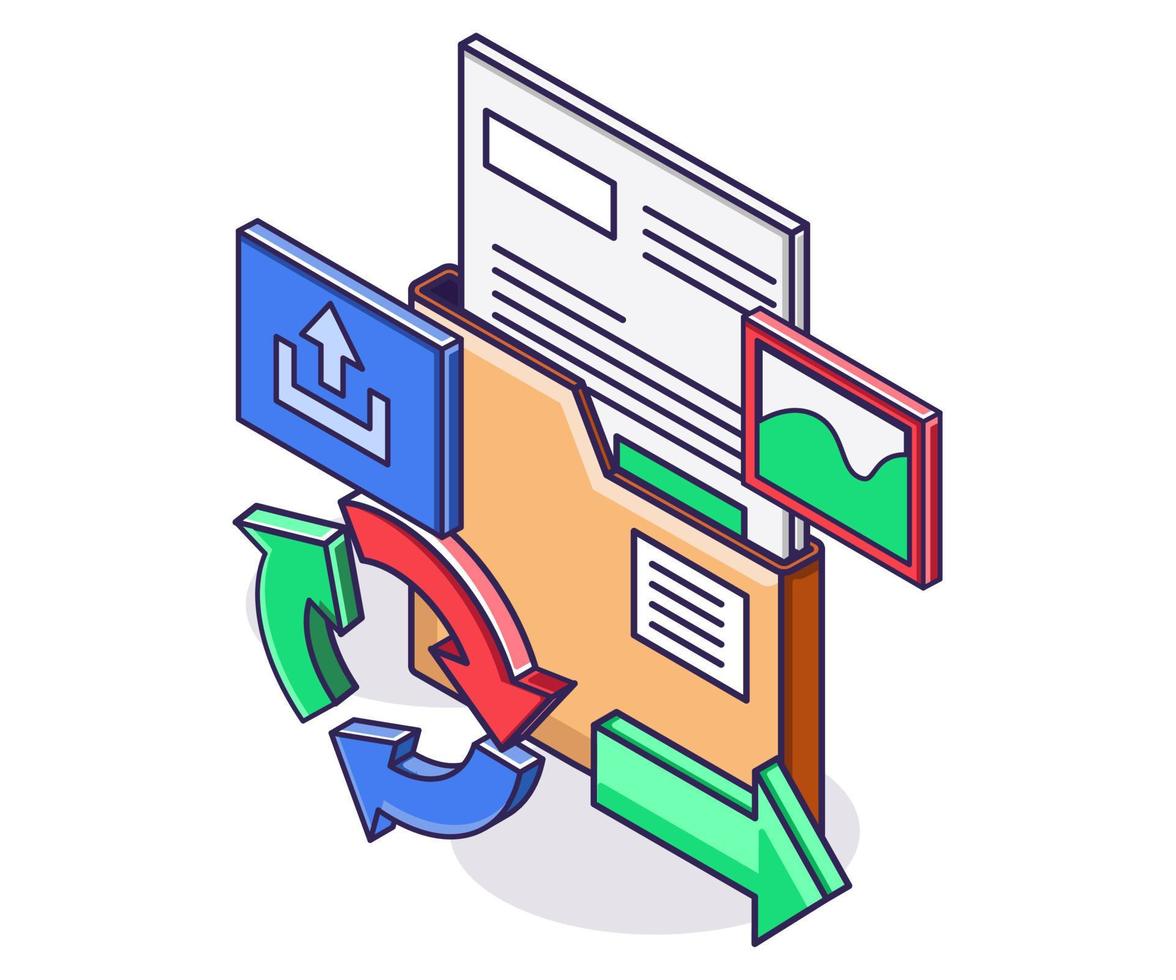 Email marketing data transfer transactions vector