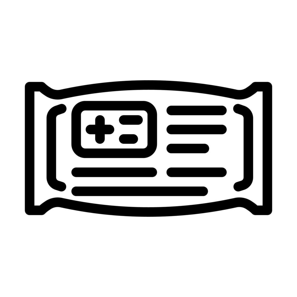 ilustración de vector de icono de línea de toallitas médicas