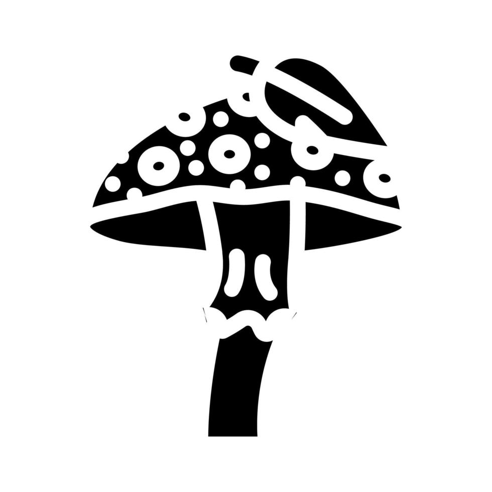 autumn mushroom glyph icon vector illustration