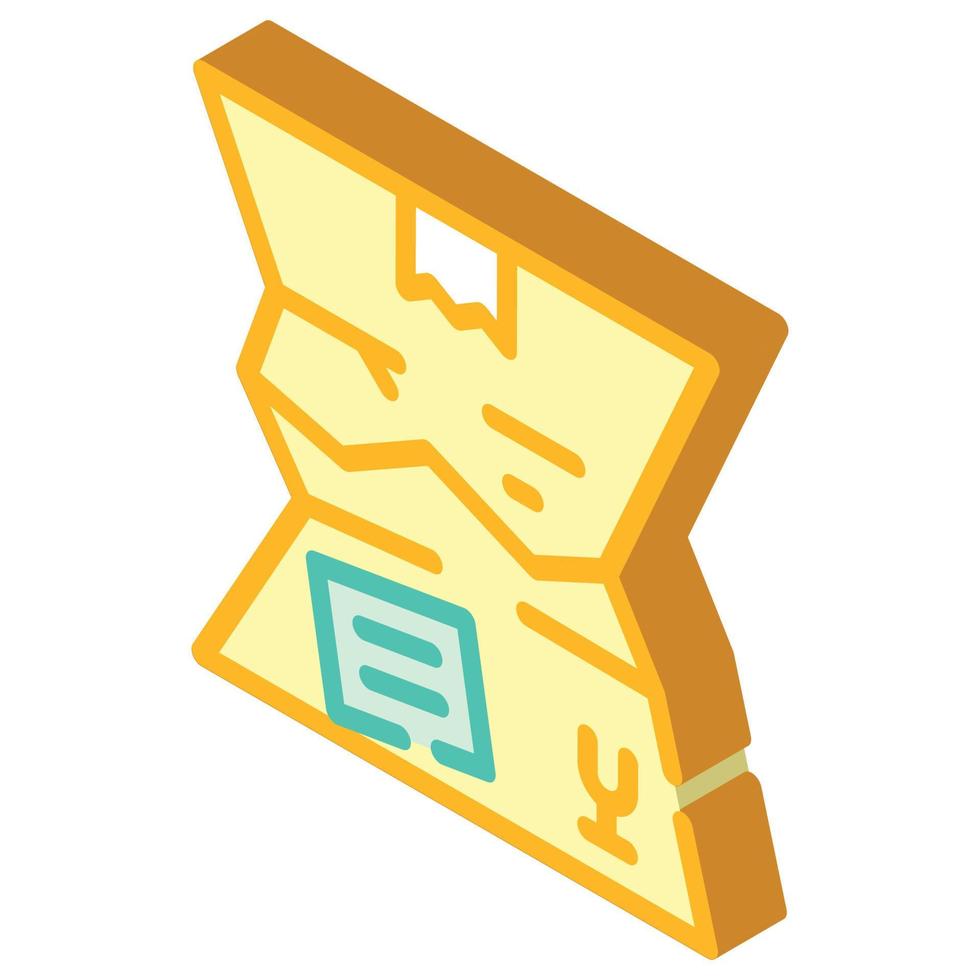 crashed damage box isometric icon vector illustration