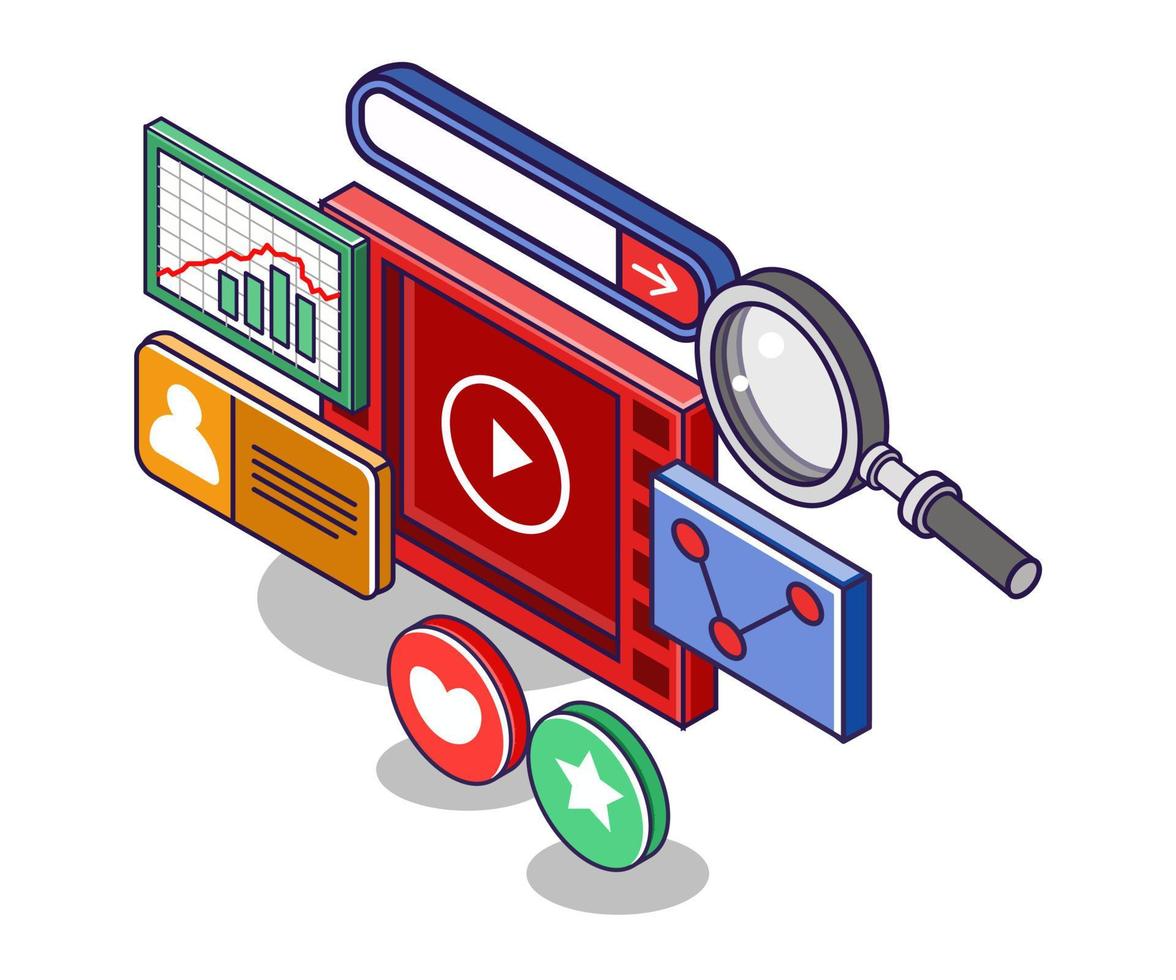 Seo optimization data analysis video content vector