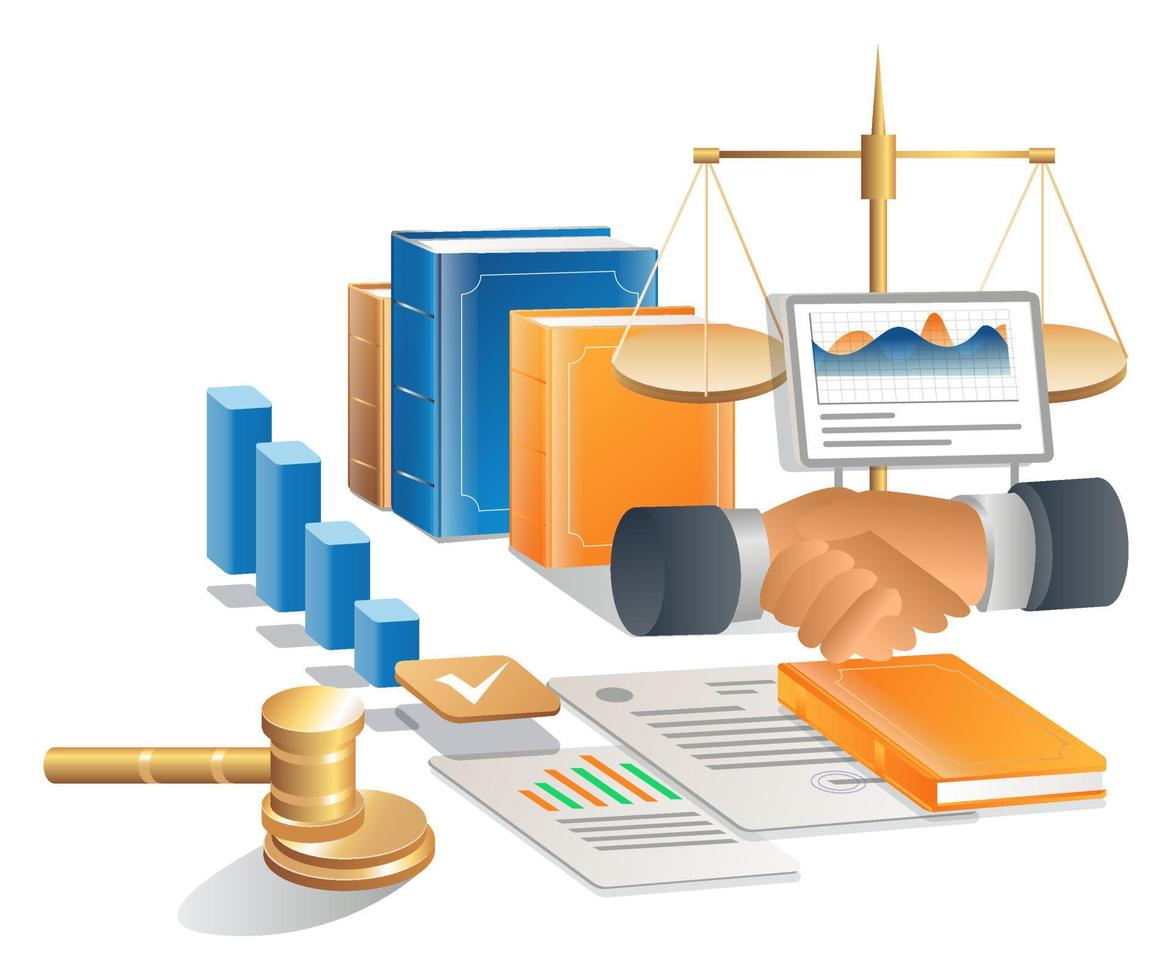 Hand shake agrees with the justice law decision vector