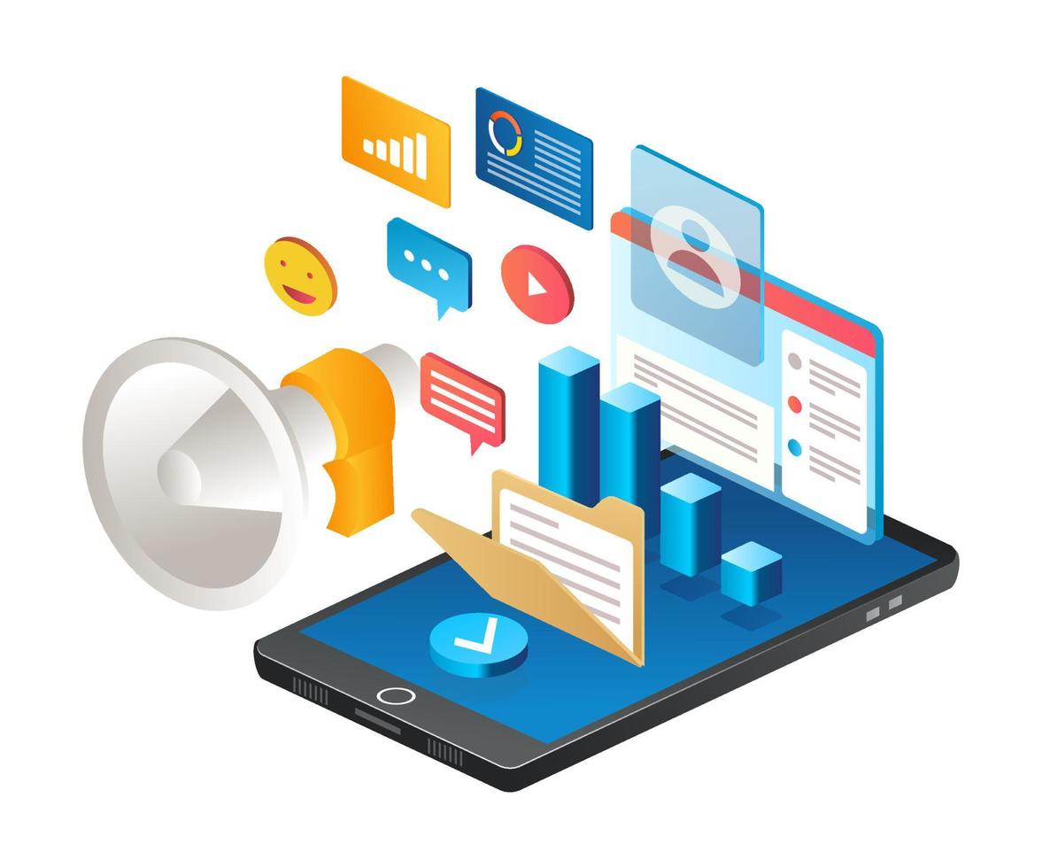Digital marketing strategy and social media campaign vector