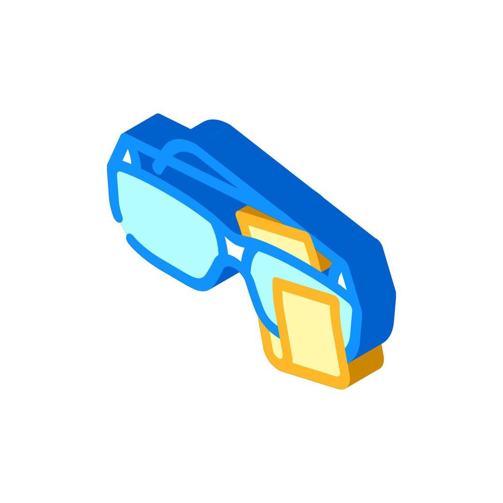 glasses cleaning microfiber isometric icon vector illustration