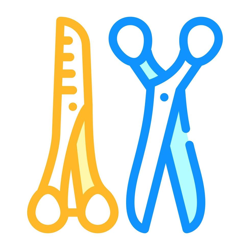 scissors for cut animal hair color icon vector illustration