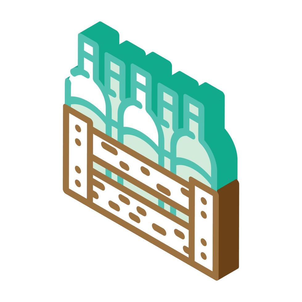 wine box isometric icon vector illustration
