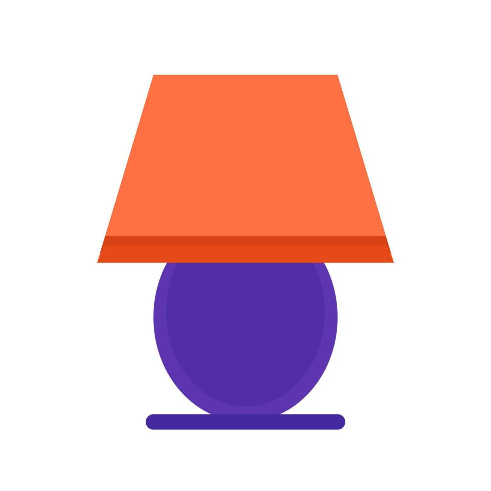 Table Lamp Flat Multicolor Icon vector