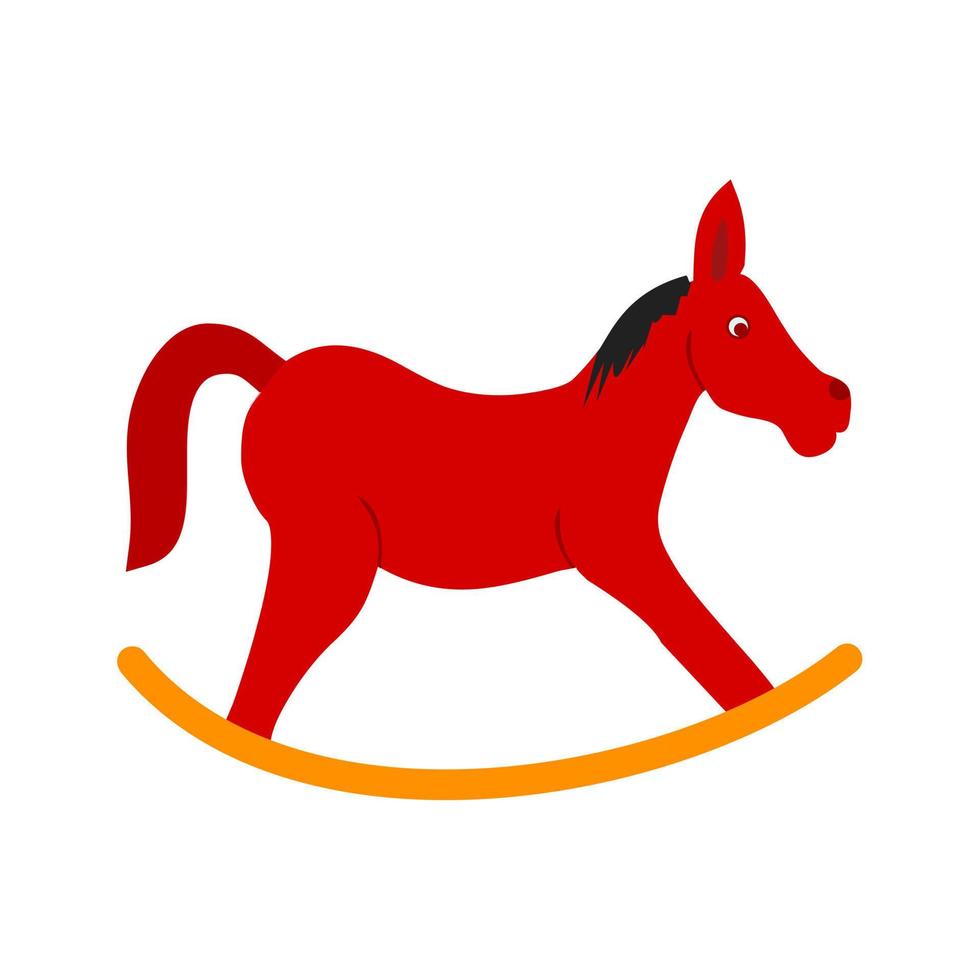 Rocking horse Flat Multicolor Icon vector