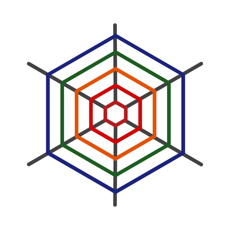 Spiderweb Flat Multicolor Icon vector