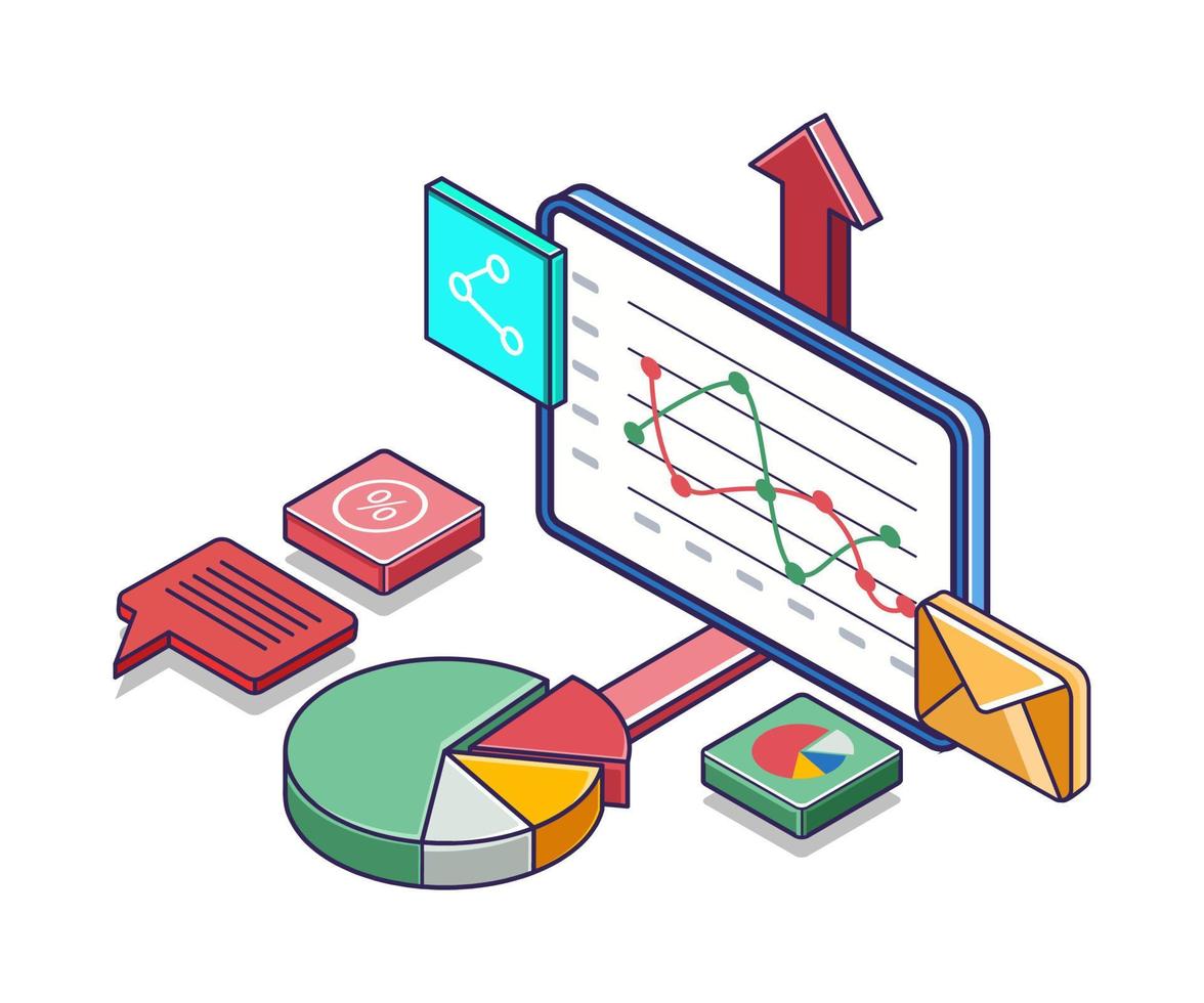 Successful investment business analysis vector