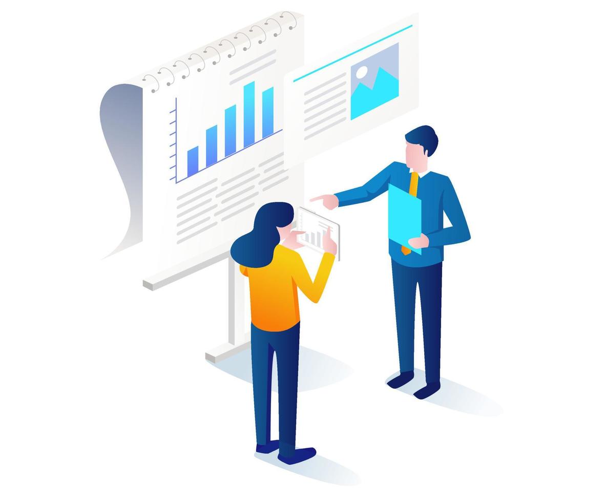 Couple talking about business vector