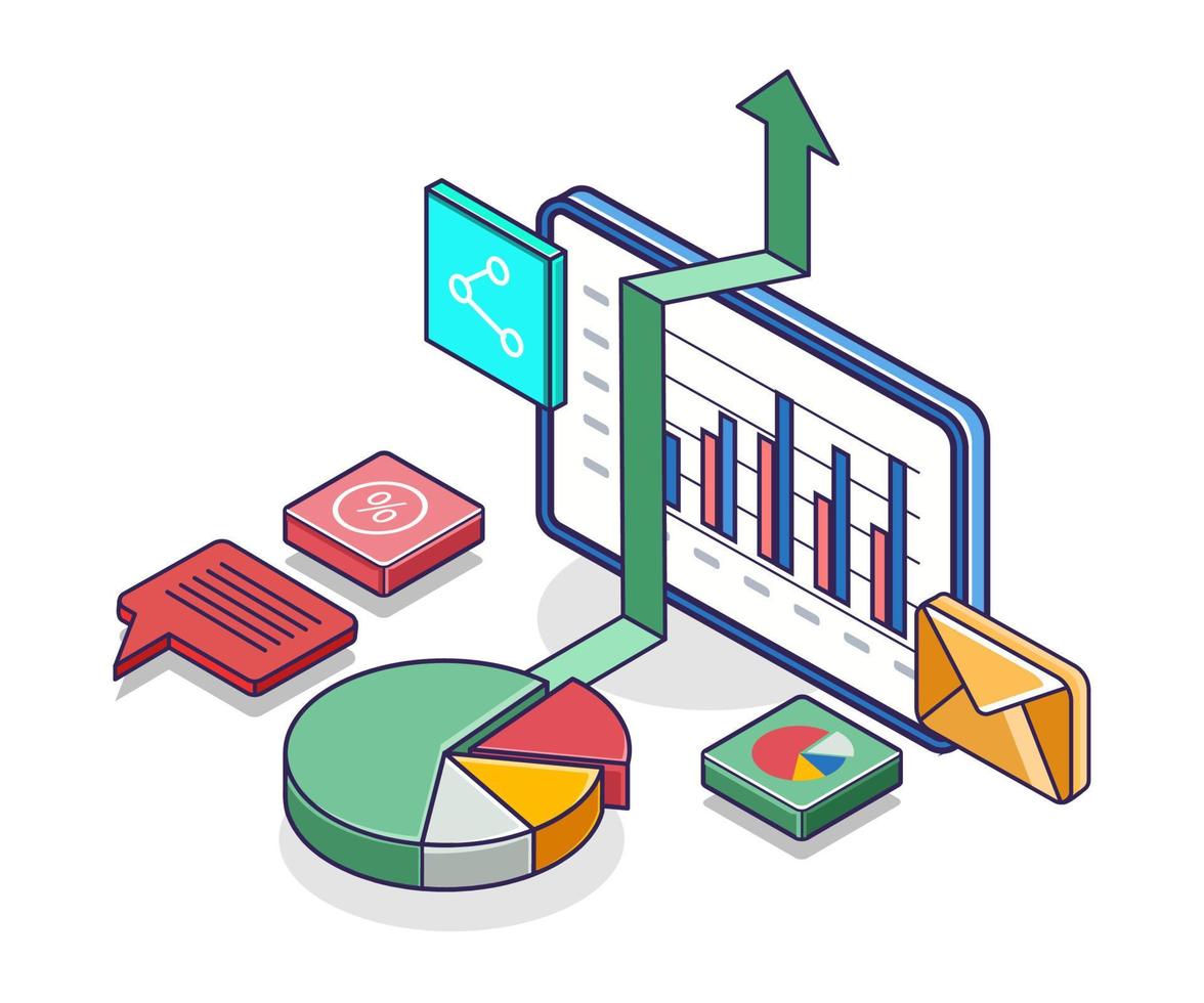 Successful investment business analysis vector