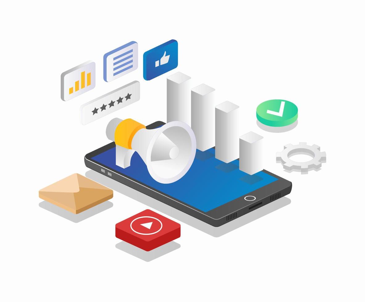 Online marketing strategy campaign vector