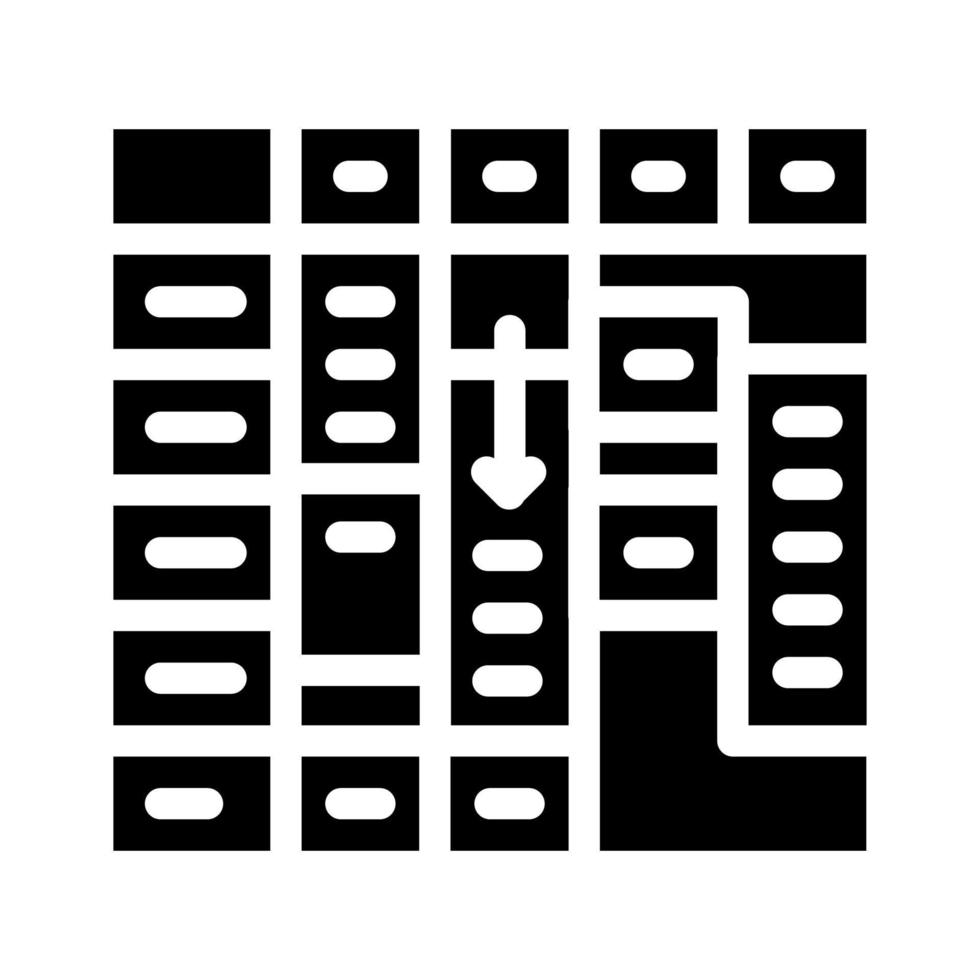 tabla de tiempo para planificar la ilustración de vector de icono de glifo