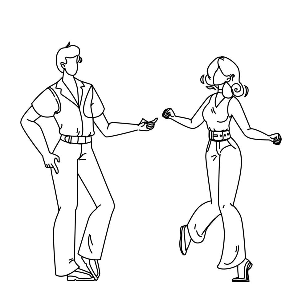 Boy And Girl Dancing Funk Dance Characters Vector