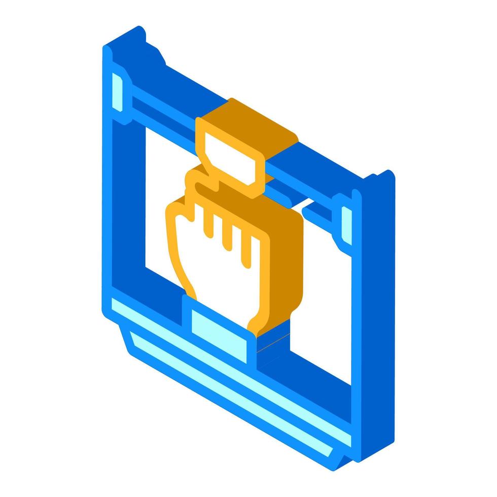 prostheses 3d printing isometric icon vector illustration