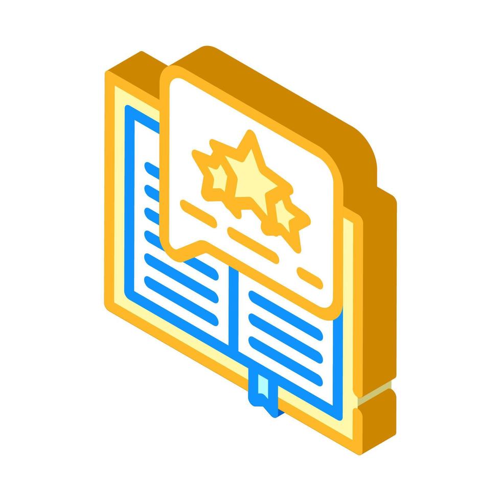 feedback review book isometric icon vector illustration