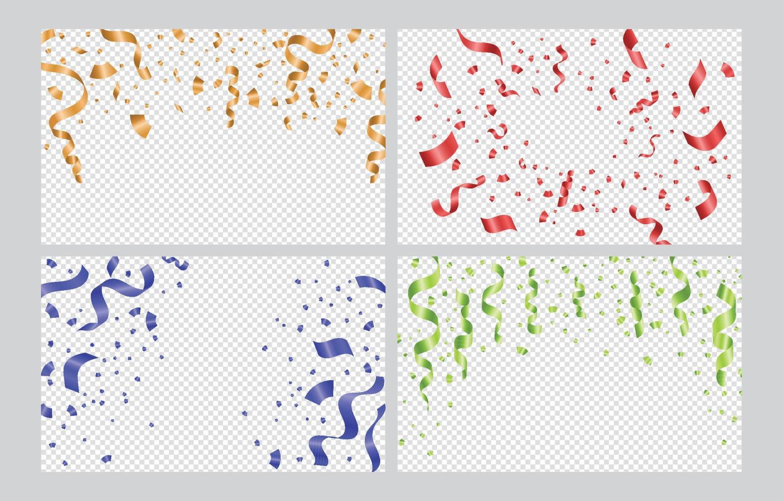 Gradient Colorful Confetti Collection on Dark Background vector