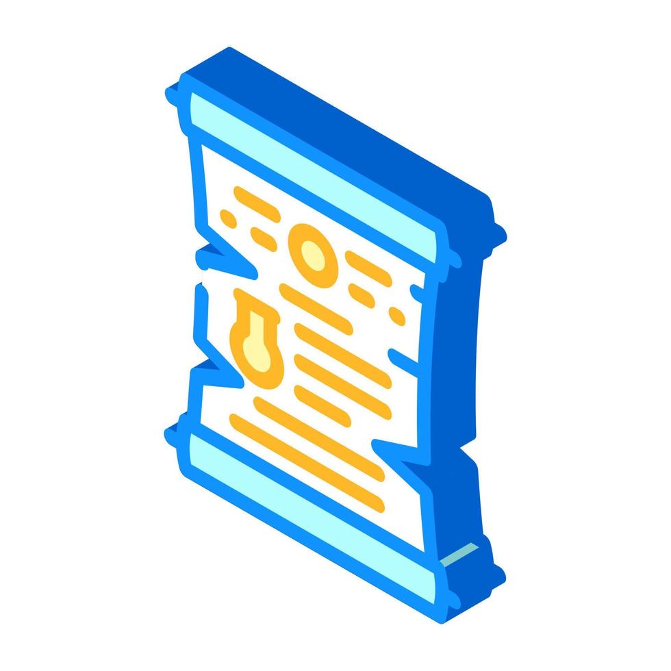 scroll with magic spell isometric icon vector illustration