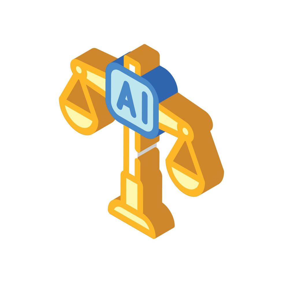 scales artificial intelligence isometric icon vector illustration
