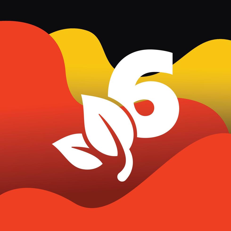 Number 6 Leaf Logo vector