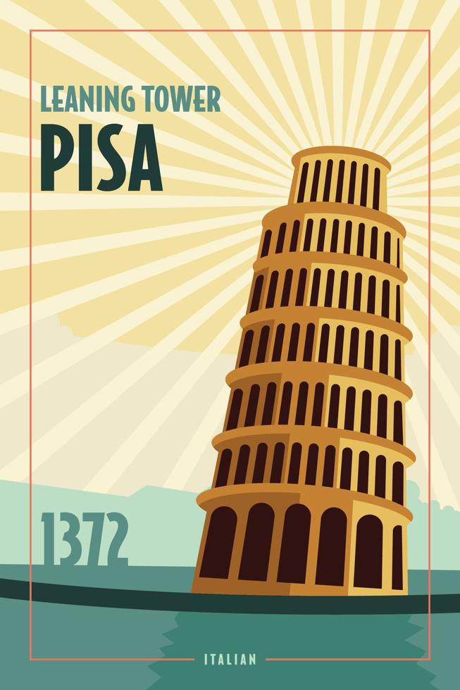 torre inclinada pisa vector