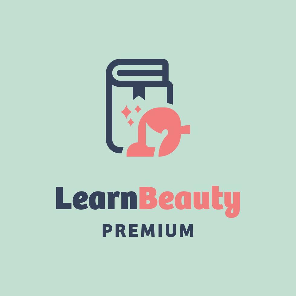 aprender logotipo de belleza vector