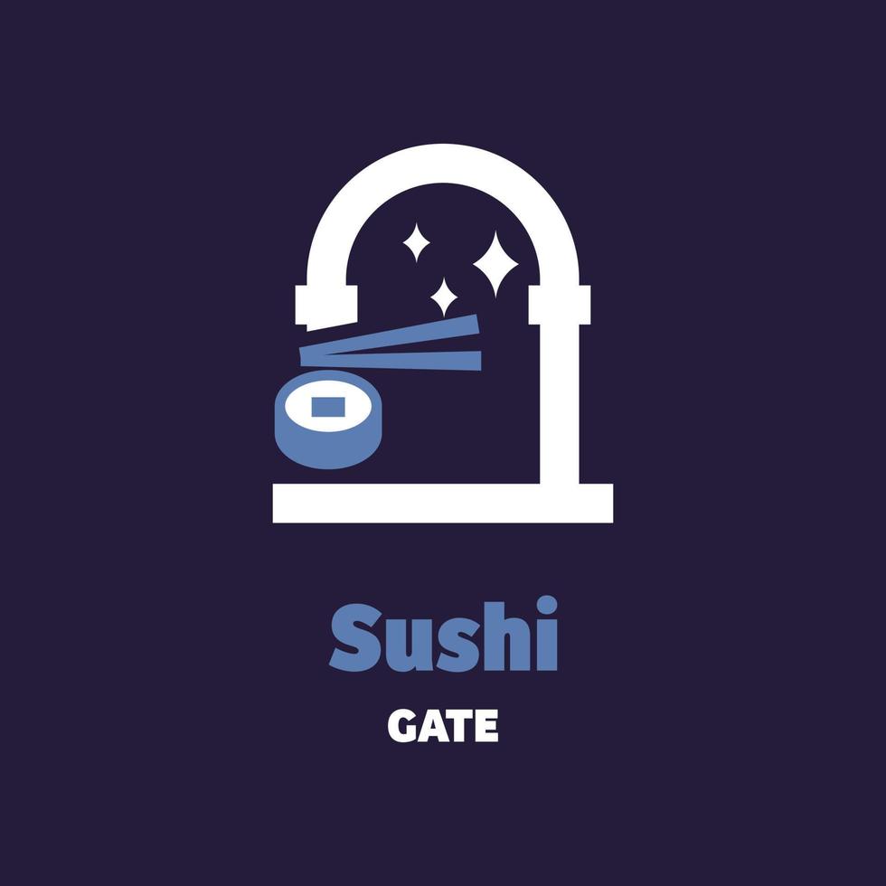 logotipo de la puerta de sushi vector