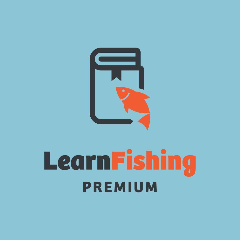 aprender logotipo de pesca vector