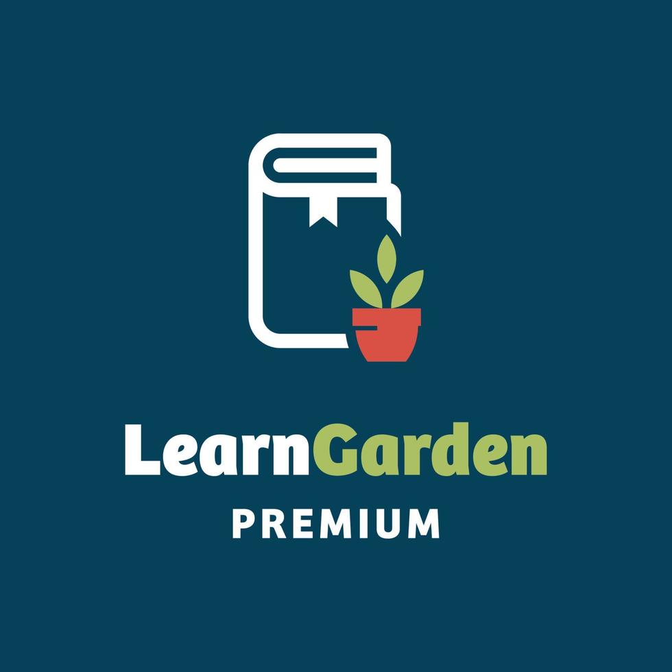aprende el logotipo del jardín vector