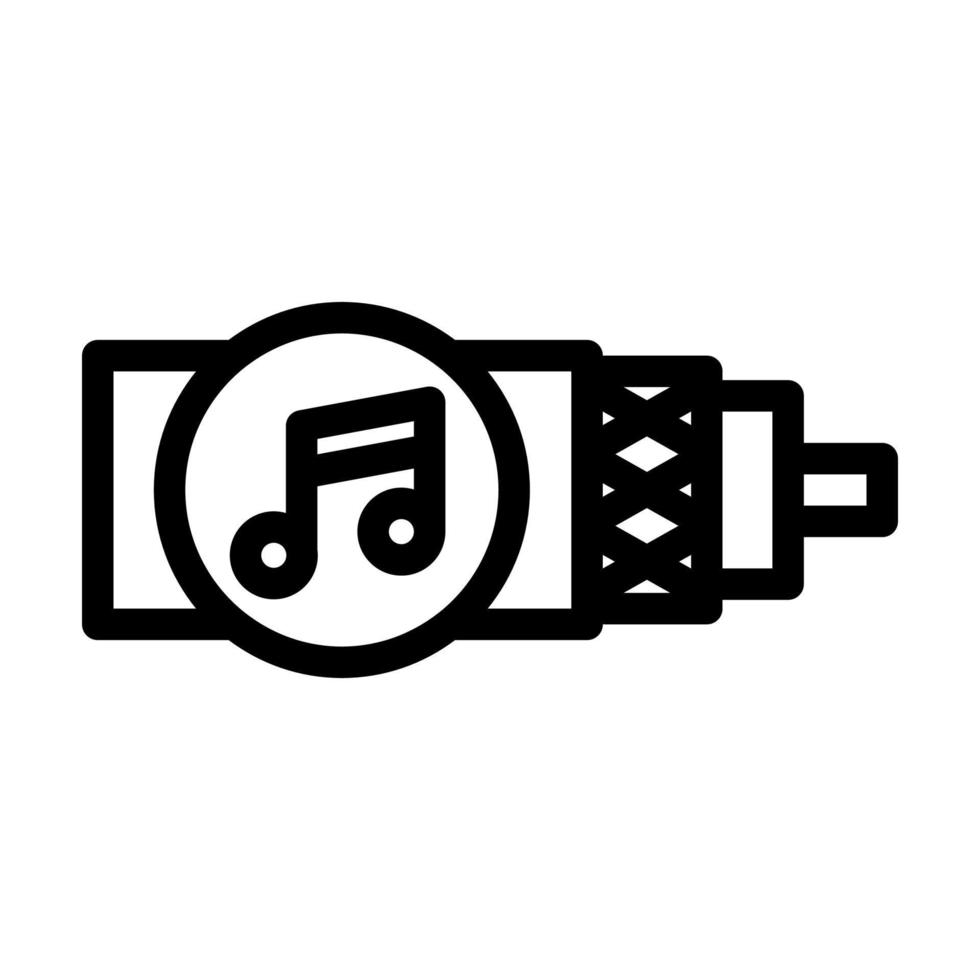 ilustración de vector de icono de línea de cable de audio