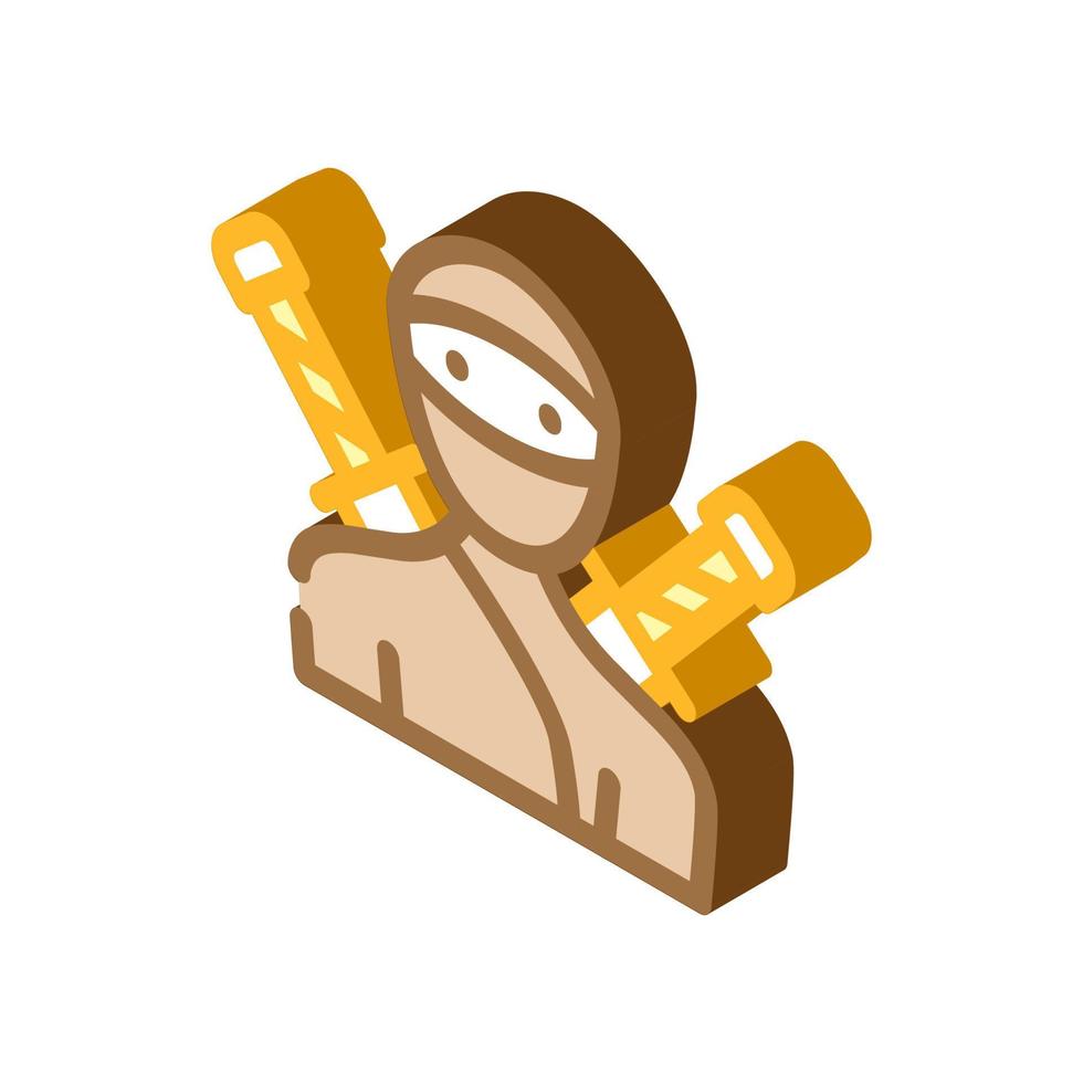 ninja fantasy character isometric icon vector illustration