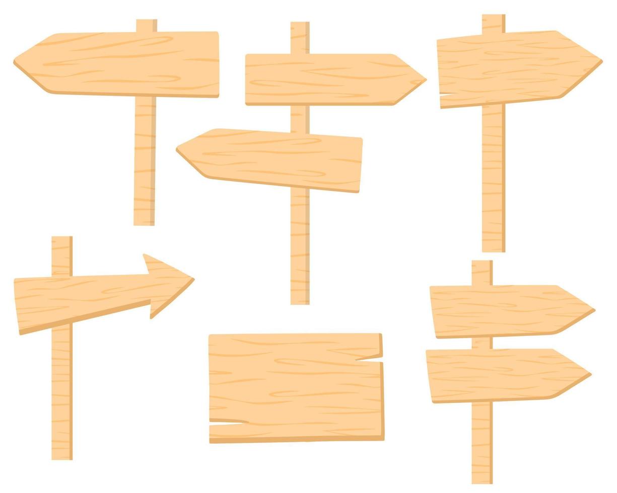 conjunto de placas de madera vector