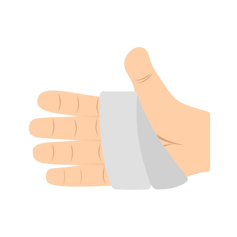 Bandaged Hand Flat Multicolor Icon vector