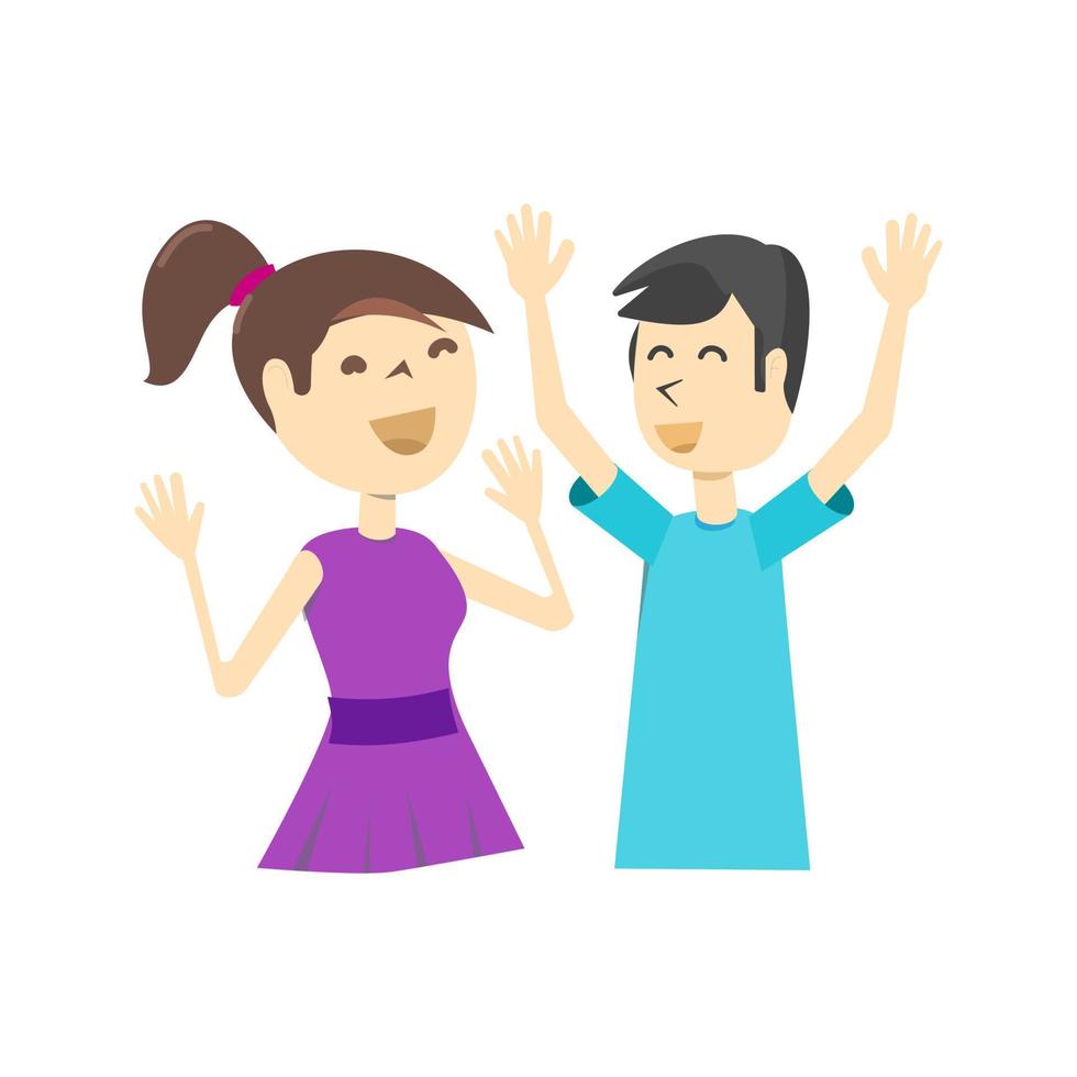 People Celebrating Flat Multicolor Icon vector