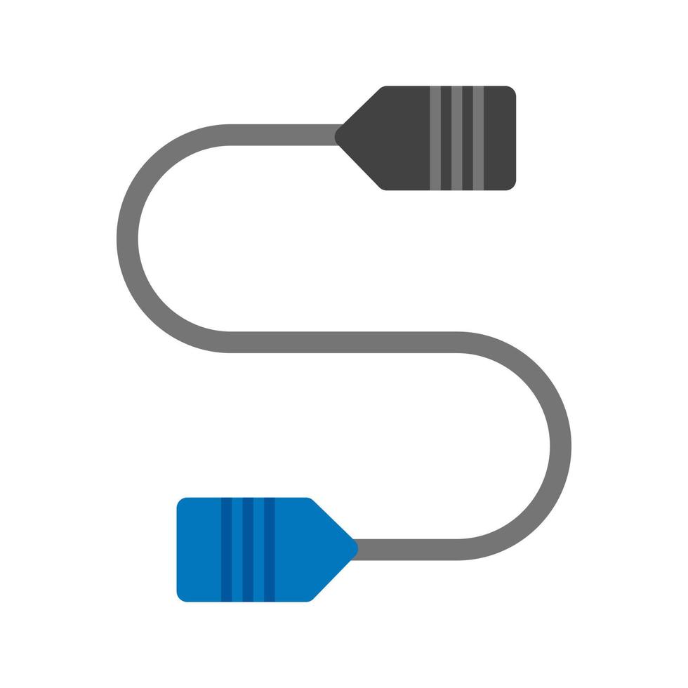Cable conector plano icono multicolor vector