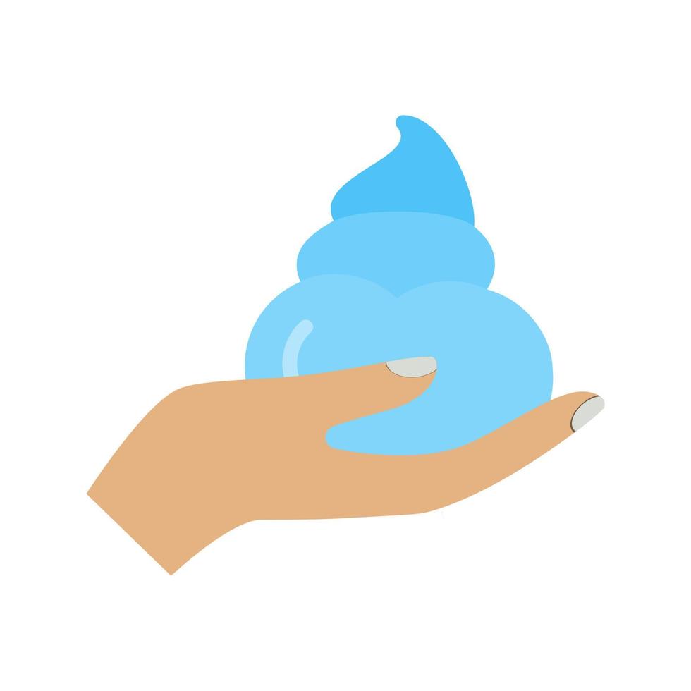 Cream in Hand Flat Multicolor Icon vector